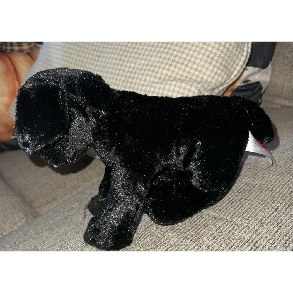 Melissa & Doug Black Lab Puppy Dog Plush Labrador Stuffed Animal Pink Tongue 10